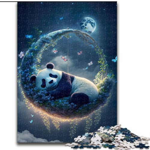 Puzzle mit 1000 Teilen, Panda-Nickerchen-Puzzle aus Pappe, mit interaktivem Familienspiel, Kinder ab 14 Jahren, 1000 Teile(26x38cm) von MrChunlong