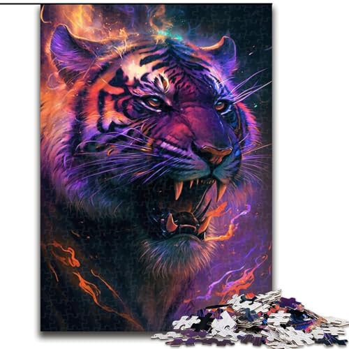 Puzzle mit 1000 Teilen, Weltraumtiger-Puzzle aus Pappe, mit interaktivem Familienspiel, Kinder ab 14 Jahren, 1000 Teile(26x38cm) von MrChunlong