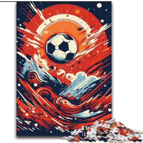 Puzzle mit 1000 Teilen, buntes Fußball-Puzzle aus Pappe, anspruchsvolles Denkspiel für Teenager, Spaß für den Spieleabend mit der Familie, 1000 Teile(26x38cm) von MrChunlong