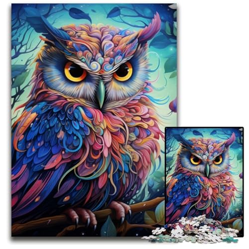Puzzle mit 1000 Teilen, farbenfrohe Kunsteule, anspruchsvolle Puzzles, Spaß für die ganze Familie, Herausforderung für das Gehirn, Teenager, 26x38cm/10,23x14,96 Zoll Puzzle mit 1000 Teilen, farbenfrohe Kunsteule, anspruchsvolle Puzzles, Spaß für die ganze Familie, Herausforderung für das Gehirn, Teenager, 26x38cm/10,23x14,96 Zoll von MrChunlong