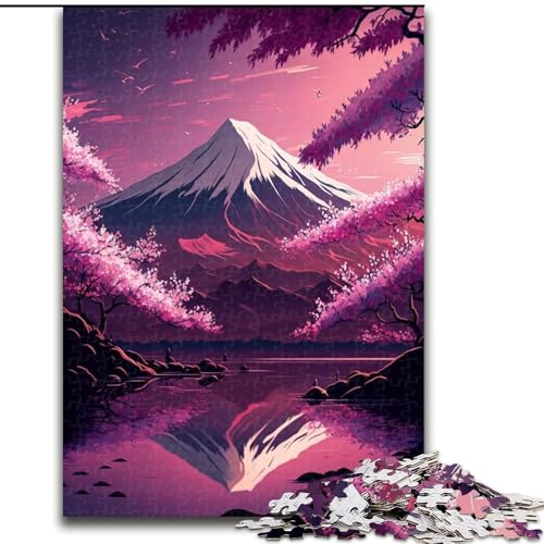 Puzzle mit 1000 Teilen, japanische Kirschblüten, aus Pappe, anspruchsvolles Denkspiel für Teenager, Spaß für den Familienspielabend, 1000 Teile(26x38cm) von MrChunlong