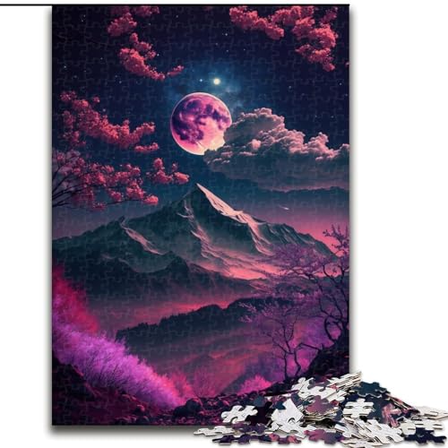 Puzzle mit 1000 Teilen, japanische Landschaft, Neon-Puzzle aus Pappe, anspruchsvolles Denkspiel für Teenager, Familienspaß, DIY-Geschenk zur Heimdekoration, 1000 Teile(26x38cm) von MrChunlong