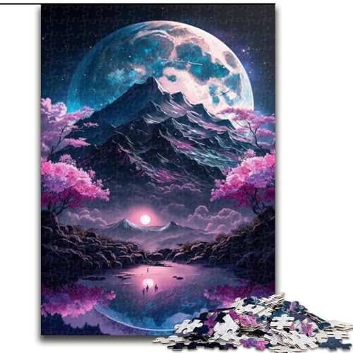 Puzzle mit 1000 Teilen, japanische Landschaft, Neon-Puzzle aus Pappe, anspruchsvolles Denkspiel für Teenager, Familienspaß, DIY-Geschenk zur Heimdekoration, 1000 Teile(26x38cm) von MrChunlong