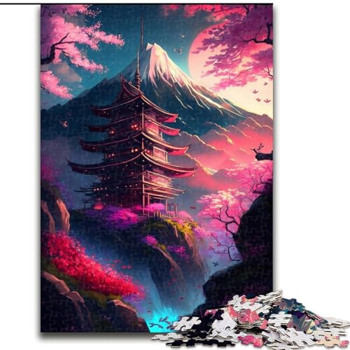 Puzzle mit 1000 Teilen, japanischer Tempel, aus Pappe, mit interaktivem Familienspiel, Kinder ab 14 Jahren, 1000 Teile(26x38cm) von MrChunlong