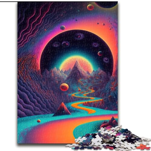 Puzzle mit 1000 Teilen, psychedelisches Puzzle aus Pappe, mit interaktivem Familienspiel, Kinder ab 14 Jahren, 1000 Teile(26x38cm) von MrChunlong
