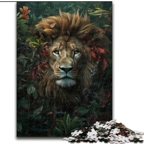 Puzzle mit 1000 Teilen, skurrile Blumen, Löwen-Puzzle aus Pappe, mit interaktivem Familienspiel, Kinder ab 14 Jahren, 1000 Teile(26x38cm) von MrChunlong