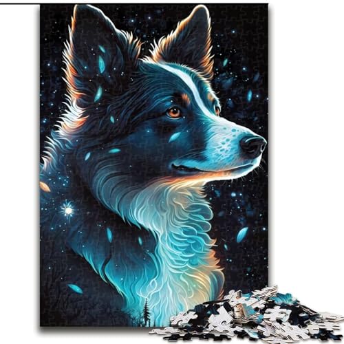 Puzzle mit 1000 Teilen für Erwachsene, Border-Collie-Hunde-Puzzle aus Pappe, anspruchsvolles Denkspiel für Teenager, Spaß für den Familienspieleabend, 1000 Teile(26x38cm) von MrChunlong