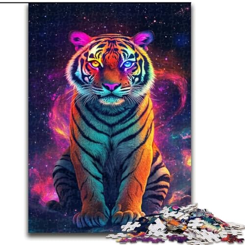 Puzzle mit 1000 Teilen für Erwachsene, Galaxy Tiger-Puzzle aus Holz, für Teenager und Familienspaß – DIY-Denkspiel als Geschenk, 1000 Teile(50x75cm) von MrChunlong
