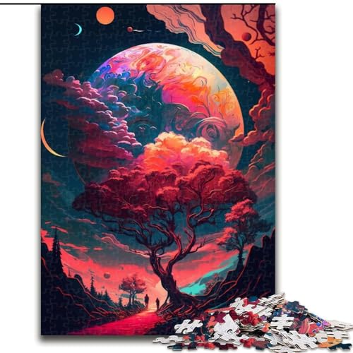 Puzzle mit 1000 Teilen für Erwachsene, Planet Tree Puzzle aus Holz, anspruchsvolles Denkspiel für Teenager, Spaß für den Familienspielabend, 1000 Teile(50x75cm) von MrChunlong