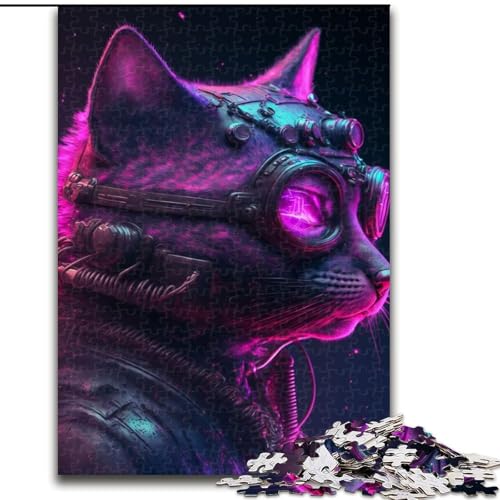 Puzzle mit 1000 Teilen für Erwachsene, Punk-Mensch-Katze-Puzzle aus Pappe, für Teenager und Familienspaß – DIY-Denkspiel als Geschenk, 1000 Teile(26x38cm) von MrChunlong