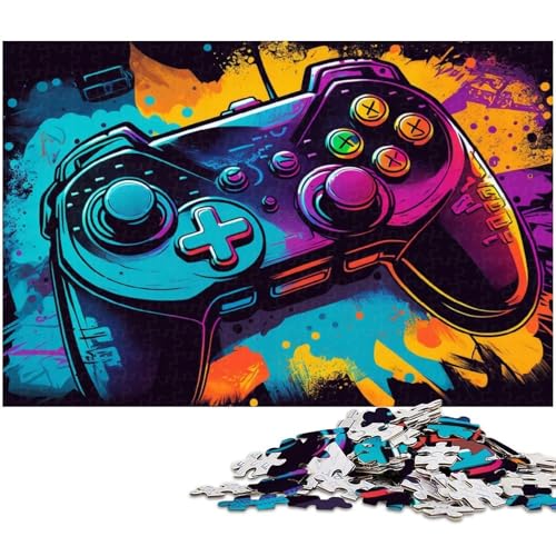 Puzzle mit 1000 Teilen für Erwachsene, Spiel aus Neonkarton, interaktives Familienspiel, Bastelgeschenk mit farbenfrohen Kunstwerken, 26x38cm/10,23x14,96 Zoll von MrChunlong