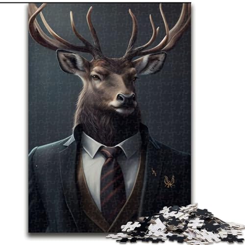 Puzzle mit 1000 Teilen für Erwachsene, Tierpuzzle im Hirschkostüm, aus Pappe, anspruchsvolles Denkspiel für Teenager, Spaß für den Familienspielabend, 1000 Teile(26x38cm) von MrChunlong