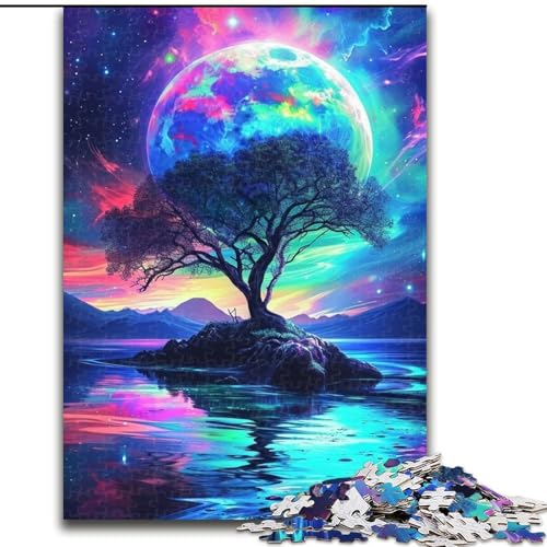 Puzzle mit 1000 Teilen für Erwachsene, erstaunliches Neon-Fantasie-Natur-Puzzle aus Pappe, anspruchsvolles Denkspiel für Teenager, Spaß für den Familienspieleabend, 1000 Teile(26x38cm) von MrChunlong