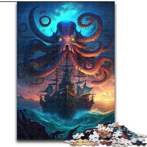 Puzzle mit 1000 Teilen für Erwachsene, magischer Oktopus, aus Pappe, ideal für Büro, Schlafzimmer, Wohnzimmerdekoration, 1000 Teile(26x38cm) von MrChunlong