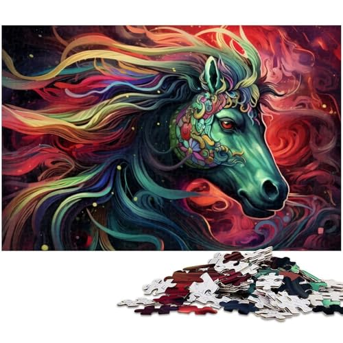 Puzzle mit 1000 Teilen für Erwachsene, psychedelische farbige Pferde, Puzzle für Erwachsene, Spaß bei Aktivitäten zu Hause, Geburtstagsgeschenk, Reisegeschenk, 26x38cm/10,23x14,96 Zoll Puzzle mit 1000 Teilen für Erwachsene, psychedelische farbige Pferde, Puzzle für Erwachsene, Spaß bei Aktivitäten zu Hause, Geburtstagsgeschenk, Reisegeschenk, 26x38cm/10,23x14,96 Zoll von MrChunlong