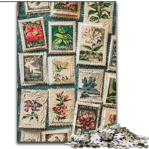 Puzzle mit 1000 Teilen für Teenager, Geschenke mit Blumenstempeln, entspannendes intellektuelles Lernspielzeug, Geburtstagsgeschenk, Geschenke, Wandkunst (Größe 26x38cm) von MrChunlong