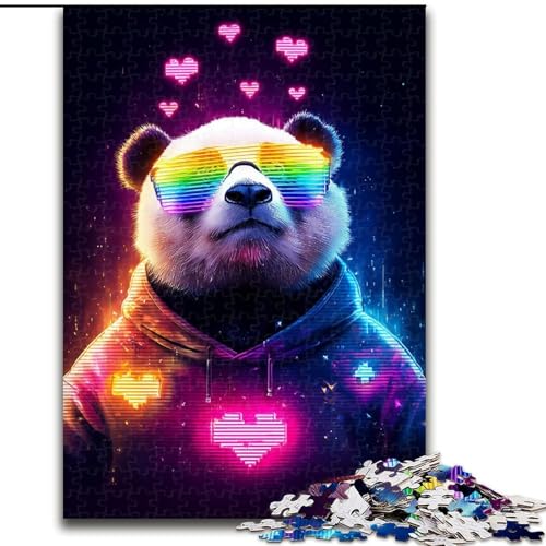 Puzzle mit 1000 Teilen für Teenager, Neon-Panda, Spielspielzeug, jedes Teil ist einzigartig – anspruchsvolles Familienspiel für 14-Jährige (Größe 50x75cm) von MrChunlong