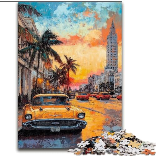 Puzzle mit 1000 Teilen für Teenager, Stadtstraßen, Stressabbau mit vollständig ineinandergreifenden, zufällig geformten Teilen für Kinder ab 14 Jahren (Größe 50x75cm) von MrChunlong