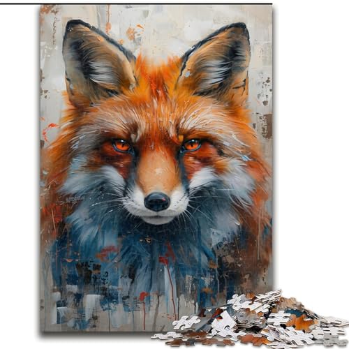 Puzzles für Erwachsene und Jugendliche, Puzzle, Tier-Fuchs, Spielzeug, Lernspiele, stressabbauende Wanddekoration (Größe 26x38cm) von MrChunlong