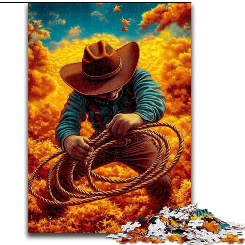 Puzzles für Erwachsene und Jugendliche, Puzzle Cowboy, Spielzeug, Lernspiele, Stressabbau, Wanddekoration (Größe 26x38cm) von MrChunlong