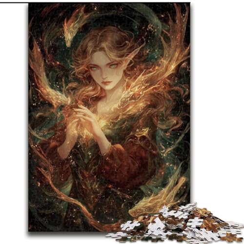 Puzzles für Erwachsene und Jugendliche, Puzzle Drachenmädchen, Spielzeug, Lernspiele, stressabbauende Wanddekoration (Größe 50x75cm) von MrChunlong