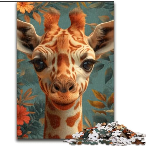 Puzzles für Erwachsene und Jugendliche, Puzzle Dschungel-Giraffe, Spielzeug, Lernspiele, stressabbauende Wanddekoration (Größe 26x38cm) von MrChunlong