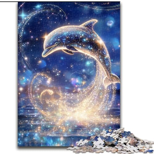 Puzzles für Erwachsene und Jugendliche, Puzzle Galaxie-Delfin, Spielzeug, Lernspiele, stressabbauende Wanddekoration (Größe 50x75cm) von MrChunlong