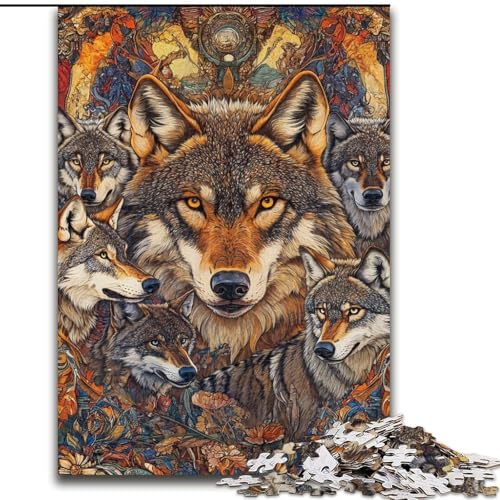 Puzzles für Erwachsene und Jugendliche, Puzzle Wolfstotem, Spielzeug, Lernspiele, stressabbauende Wanddekoration (Größe 26x38cm) von MrChunlong