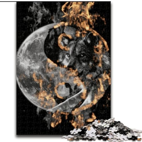 Puzzles für Erwachsene und Jugendliche, Puzzle Yin Yang Wolf, Spielzeug, Lernspiele, Stressabbau, Wanddekoration (Größe 50x75cm) von MrChunlong