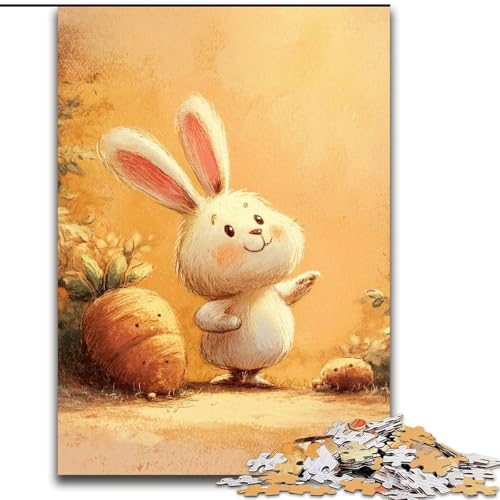 Puzzles für Erwachsene und Teenager, süßes Kaninchen-Puzzle, Spielzeug, Lernspiele, stressabbauende Wanddekoration (Größe 50x75cm) von MrChunlong