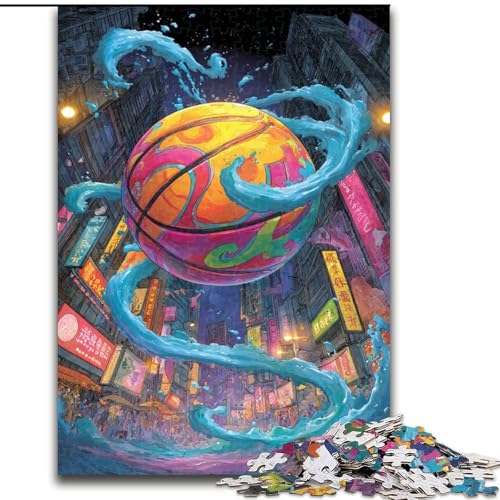 Puzzles für Teenager, 1000-teiliges Puzzle Fantasy-Basketball, Familienaktivität, einzigartige Heimdekoration und Geschenke für Kinder ab 14 Jahren (Größe 50x75cm) von MrChunlong
