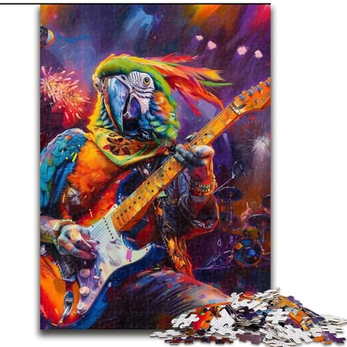 Puzzles für Teenager, 1000-teiliges Puzzle Papagei spielt Gitarre, Familienaktivität, einzigartige Heimdekoration und Geschenke für Kinder ab 14 Jahren (Größe 26x38cm) von MrChunlong