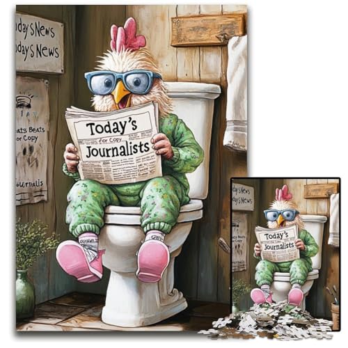 Rooster Go Toilet 1000-teiliges Puzzle für Erwachsene, Papppuzzle, anspruchsvolles Denkspiel für Teenager, Spaß für den Familienspielabend, 26x38cm/10,23x14,96 Zoll Rooster Go Toilet 1000-teiliges Puzzle für Erwachsene, Papppuzzle, anspruchsvolles Denkspiel für Teenager, Spaß für den Familienspielabend, 26x38cm/10,23x14,96 Zoll von MrChunlong