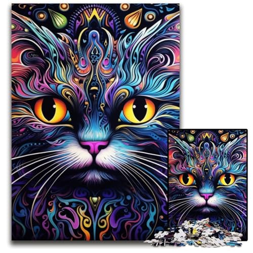 Schwarze Katze, 1000-teiliges Puzzle, anspruchsvolles Denkspiel, Familienaktivität, Heimdekoration, 50x75cm/19,68x29,52 Zoll Schwarze Katze, 1000-teiliges Puzzle, anspruchsvolles Denkspiel, Familienaktivität, Heimdekoration, 50x75cm/19,68x29,52 Zoll von MrChunlong