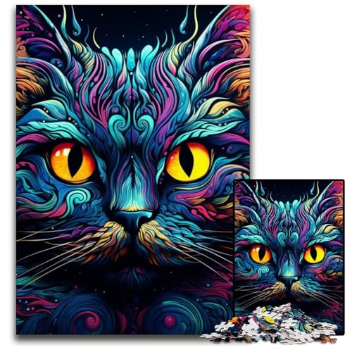 Schwarze Katze 1000-teiliges Puzzle. Anspruchsvolles Denkspiel, Familienaktivität, Heimdekoration, 26x38cm/10,23x14,96 Zoll Schwarze Katze 1000-teiliges Puzzle. Anspruchsvolles Denkspiel, Familienaktivität, Heimdekoration, 26x38cm/10,23x14,96 Zoll von MrChunlong
