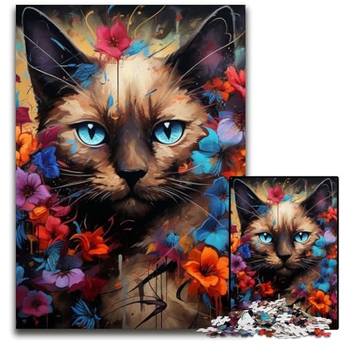 Siamkatze, 1000-teiliges Puzzle für Erwachsene, Papppuzzle, anspruchsvolles Denkspiel für Teenager, Spaß für den Familienspielabend, 26x38cm/10,23x14,96 Zoll Siamkatze, 1000-teiliges Puzzle für Erwachsene, Papppuzzle, anspruchsvolles Denkspiel für Teenager, Spaß für den Familienspielabend, 26x38cm/10,23x14,96 Zoll von MrChunlong