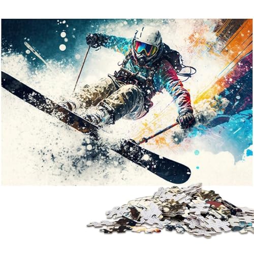 Skifahrer-Puzzle, 1000 Teile, für Erwachsene, Papppuzzle, anspruchsvolles Denkspiel für Teenager, Spaß für den Familienspielabend, 26x38cm/10,23x14,96 Zoll Skifahrer-Puzzle, 1000 Teile, für Erwachsene, Papppuzzle, anspruchsvolles Denkspiel für Teenager, Spaß für den Familienspielabend, 26x38cm/10,23x14,96 Zoll von MrChunlong