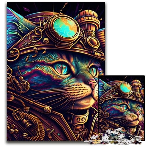 Steampunk-Katze, 1000-teiliges Puzzle, anspruchsvolles Denkspiel, Familienaktivität, Heimdekoration, 50x75cm/19,68x29,52 Zoll Steampunk-Katze, 1000-teiliges Puzzle, anspruchsvolles Denkspiel, Familienaktivität, Heimdekoration, 50x75cm/19,68x29,52 Zoll von MrChunlong