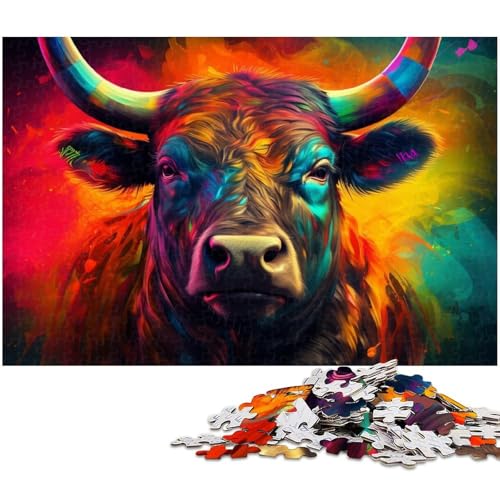 Tier-Büffel-Puzzle, 1000 Teile, Papp-Puzzle für Erwachsene, anspruchsvolles Denkspiel, entspannendes Spielzeug für Teenager, 26x38cm/10,23x14,96 Zoll Tier-Büffel-Puzzle, 1000 Teile, Papp-Puzzle für Erwachsene, anspruchsvolles Denkspiel, entspannendes Spielzeug für Teenager, 26x38cm/10,23x14,96 Zoll von MrChunlong