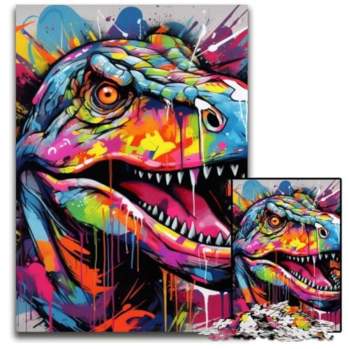 Tyrannosaurus Rex Graffiti Puzzle 1000 Teile für Erwachsene, anspruchsvolles Rätsel, Denksportaufgabe, Spiel für Erwachsene, interaktive Familienaktivität, 50x75cm/19,68x29,52 Zoll Tyrannosaurus Rex Graffiti Puzzle 1000 Teile für Erwachsene, anspruchsvolles Rätsel, Denksportaufgabe, Spiel für Erwachsene, interaktive Familienaktivität, 50x75cm/19,68x29,52 Zoll von MrChunlong