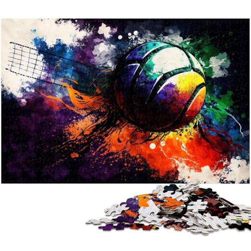 Volleyball-Ölgemälde, 1000-teiliges Puzzle, Holzpuzzle für Erwachsene für Teenager und Jugendliche, ideales Geburtstags, 50x75cm/19,68x29,52 Zoll Volleyball-Ölgemälde, 1000-teiliges Puzzle, Holzpuzzle für Erwachsene für Teenager und Jugendliche, ideales Geburtstags, 50x75cm/19,68x29,52 Zoll von MrChunlong