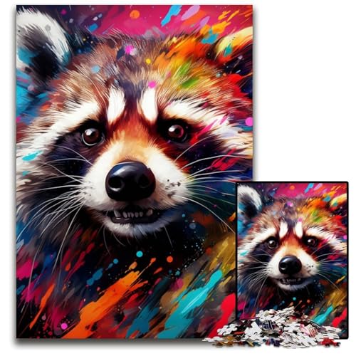 Waschbär-Puzzle, 1000 Teile, Papppuzzle für Erwachsene, anspruchsvolles Denkspiel für Teenager, Spaß für den Familienspielabend, 26x38cm/10,23x14,96 Zoll Waschbär-Puzzle, 1000 Teile, Papppuzzle für Erwachsene, anspruchsvolles Denkspiel für Teenager, Spaß für den Familienspielabend, 26x38cm/10,23x14,96 Zoll von MrChunlong