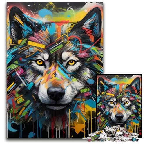 Wolf-Puzzle, 1000 Teile, für Erwachsene, Holzpuzzle für Heimdekoration, Gehirntraining, 50x75cm/19,68x29,52 Zoll Wolf-Puzzle, 1000 Teile, für Erwachsene, Holzpuzzle für Heimdekoration, Gehirntraining, 50x75cm/19,68x29,52 Zoll von MrChunlong