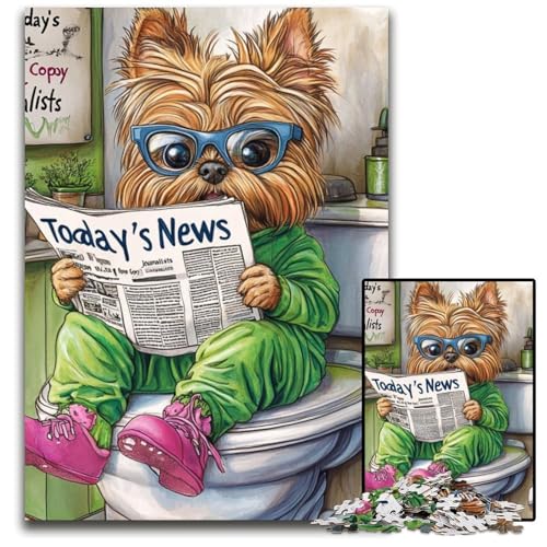 Yorkshire Terrier Go Toilet 1000-teiliges Puzzle, anspruchsvolles Denkspiel, Familienaktivität, Heimdekoration, 50x75cm/19,68x29,52 Zoll Yorkshire Terrier Go Toilet 1000-teiliges Puzzle, anspruchsvolles Denkspiel, Familienaktivität, Heimdekoration, 50x75cm/19,68x29,52 Zoll von MrChunlong