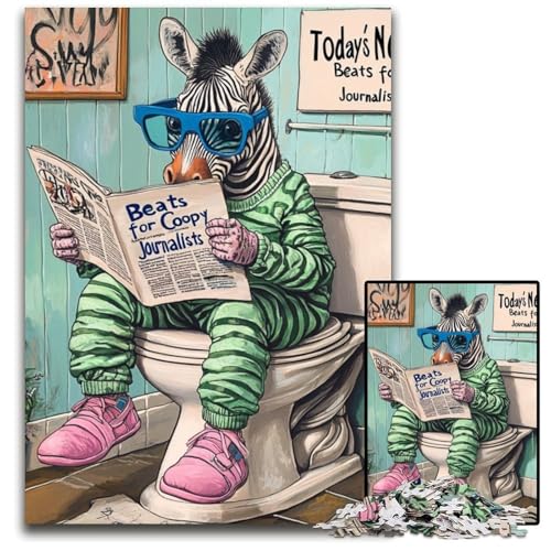 Zebra Go Toiletten-Puzzle, 1000 Teile, für Erwachsene, anspruchsvolles Rätsel, Denksportaufgabe, Spiel für Erwachsene, interaktive Familienaktivität, 50x75cm/19,68x29,52 Zoll Zebra Go Toiletten-Puzzle, 1000 Teile, für Erwachsene, anspruchsvolles Rätsel, Denksportaufgabe, Spiel für Erwachsene, interaktive Familienaktivität, 50x75cm/19,68x29,52 Zoll von MrChunlong