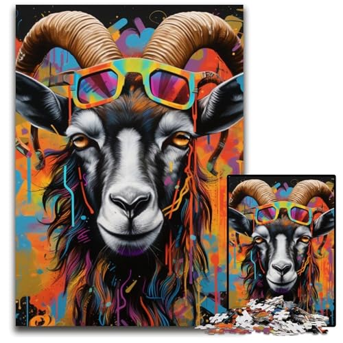 Ziegen-Graffiti-Puzzle, 1000 Teile, Unmögliches Puzzle für Erwachsene, Ideal für Teenager und Sammler, Reisegeschenk, Familienaktivität, 26x38cm/10,23x14,96 Zoll Ziegen-Graffiti-Puzzle, 1000 Teile, Unmögliches Puzzle für Erwachsene, Ideal für Teenager und Sammler, Reisegeschenk, Familienaktivität, 26x38cm/10,23x14,96 Zoll von MrChunlong