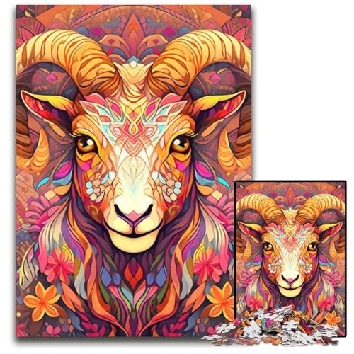 Ziegen-Puzzle für Erwachsene, 1000 Teile, Papppuzzle, Denksportspiel für Teenager, 26x38cm/10,23x14,96 Zoll von MrChunlong