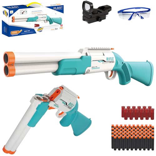 Doppelfass Weichschaum Dart Blaster Spielzeugpistole, Shooter Spielzeugpistolen mit 80 Weiche Kugeln und 12-Katapulte,Spielzeug für Jungen mit Zielfernrohr, Geschenke für Teens Jugend 8+ Jahre Doppelfass Weichschaum Dart Blaster Spielzeugpistole, Shooter Spielzeugpistolen mit 80 Weiche Kugeln und 12-Katapulte,Spielzeug für Jungen mit Zielfernrohr, Geschenke für Teens Jugend 8+ Jahre von Mrabbitoo