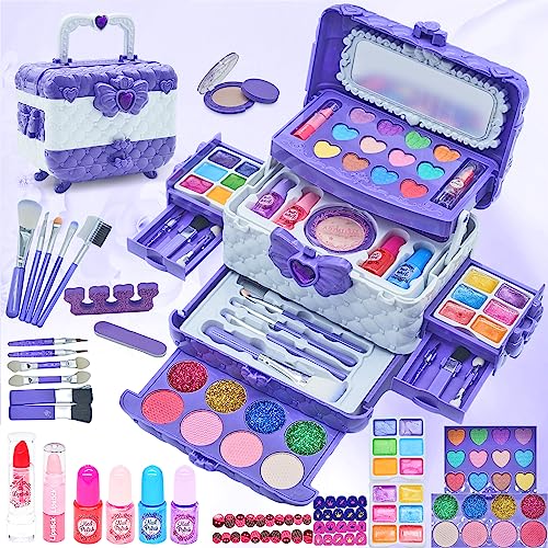Kinderschminke Set Mädchen Schminkkoffer Mädchen - 57 PCS Waschbar Schminke Kinder Make Up Set Mädchen Spielzeug,Prinzessin Weihnachts Geburtstags Geschenke für Mädchen 4 5 6 7 8 9 10 11 12 Jahre Lila Kinderschminke Set Mädchen Schminkkoffer Mädchen - 57 PCS Waschbar Schminke Kinder Make Up Set Mädchen Spielzeug,Prinzessin Weihnachts Geburtstags Geschenke für Mädchen 4 5 6 7 8 9 10 11 12 Jahre Lila von Mrabbitoo