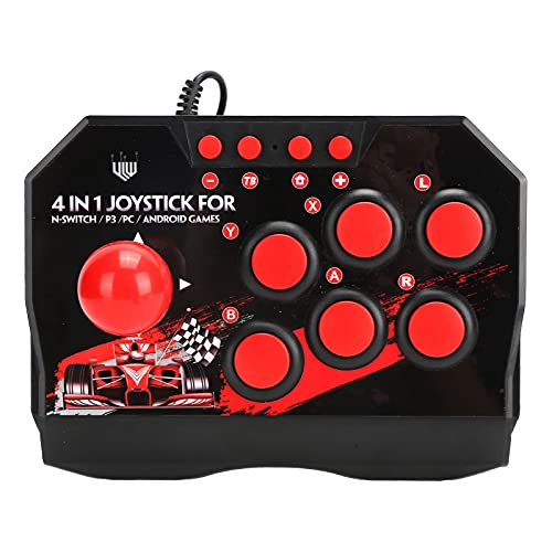 Fight Stick, Verkabelter Arcade-Joystick, mit Kugelförmigem Metall-Joystick und 6 Runden Steuertasten, Zubehör für Arcade-Spiele für Switch/PC/PS3 Fight Stick, Verkabelter Arcade-Joystick, mit Kugelförmigem Metall-Joystick und 6 Runden Steuertasten, Zubehör für Arcade-Spiele für Switch/PC/PS3 von Mrisata